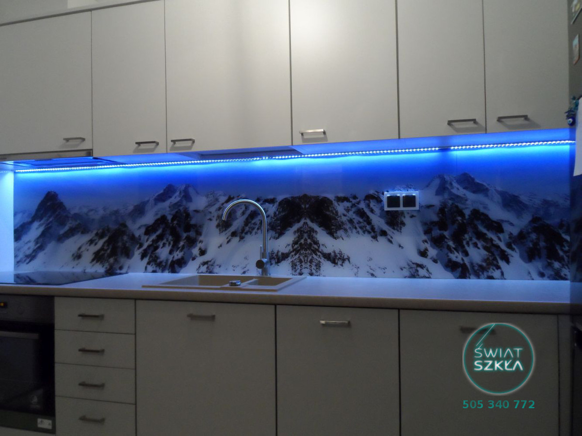 Szklany panel kuchenny z nadrukiem - góry
